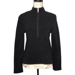 Galyan's Athletic MEDIUM 1/2 Zip Black Fleece Soft Lightweight Pullover Jacket